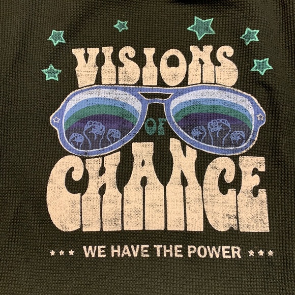 The Art of Anthropologie featuring Sharlene Artsy Long Sleeve Thermal Tee Sz XS - Picture 2 of 7